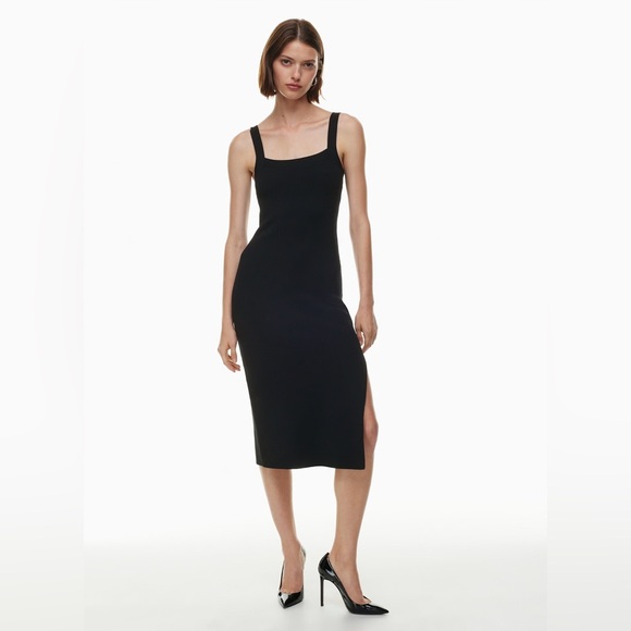 Babaton Dresses & Skirts - NWT Aritzia Babaton Chase Bodycon Knit Black Noir Midi Dress